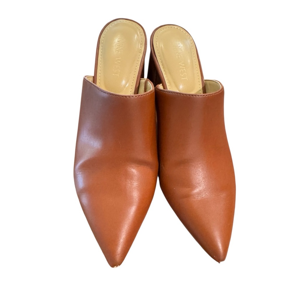 Nine West Tan Mules